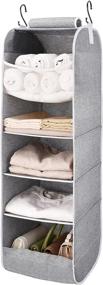 img 4 attached to 🛏️ StorageWorks 5-Shelf Jumbo Hanging Closet Organizer: Ideal Nursery and Bedroom Storage Solution for Children - Toy Organizer Included - Gray Canvas - 13"W x 13"D x 41.1"H