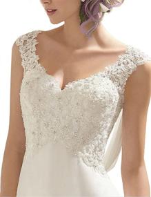 img 2 attached to Abaowedding Women's Wedding Dress with Lace, Double V-Neck, Sleeveless, Ideal for Evening Events