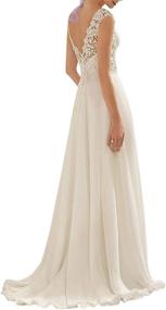 img 1 attached to Abaowedding Women's Wedding Dress with Lace, Double V-Neck, Sleeveless, Ideal for Evening Events