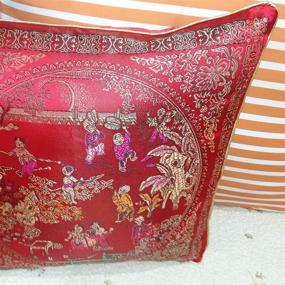 img 1 attached to Courtyard Embroidered Pillowcase Decorative Oriental