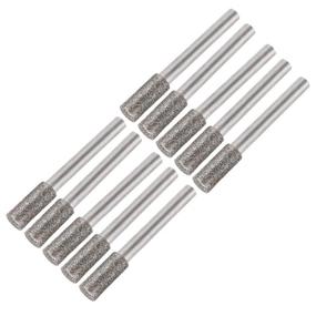 img 4 attached to 💎 Premium 1/4-Inch Diamond Burrs for Carving – 10 Pcs Set with 8mm Cylindrical Shape and 120 Grit