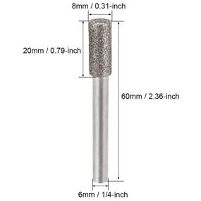 img 3 attached to 💎 Premium 1/4-Inch Diamond Burrs for Carving – 10 Pcs Set with 8mm Cylindrical Shape and 120 Grit