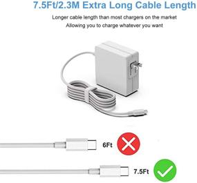 img 2 attached to 💻 7.5Ft USB C Cable AC Adapter for MacBook Pro 16 15 13 12 inch 2020 2019 2018 2017 2016 Thunderbolt Ports - Laptop Charger Power Supply Type C Cord 96W 87W