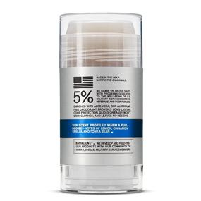 img 3 attached to 🌿 Bravo Sierra Men's Natural Deodorant – Aluminum-Free, Long Lasting Odor & Sweat Control – Tonka Bean and Lemon, 3.2 oz – Paraben-Free, Baking Soda Free, Vegan & Cruelty Free – Non-Staining Formula