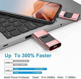 img 3 attached to 📱 Gulloe USB3.0 iPhone Flash Drive 512GB - Versatile Storage Solution for iPhones, Androids, Computers, and More (Rose Gold)