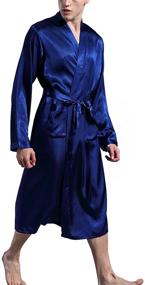 img 2 attached to 👕 Comfortable and Stylish Lightweight Loungewear Nightwear Bathrobes for Men