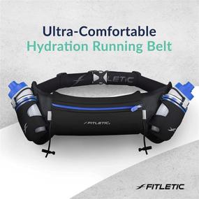 img 2 attached to 🍾 Fitletic Hydra 16 Hydration Belt with No Bounce Technology: Perfect for Marathon, Triathlon, Ironman, Trail, 5K, 10K Running. Available in Various Sizes & Colors with 2x 8 Oz Water Bottles