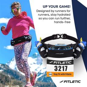 img 3 attached to 🍾 Fitletic Hydra 16 Hydration Belt with No Bounce Technology: Perfect for Marathon, Triathlon, Ironman, Trail, 5K, 10K Running. Available in Various Sizes & Colors with 2x 8 Oz Water Bottles