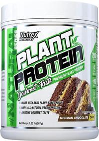 img 4 attached to Nutrex Research Plant Protein: Vegan, Great Tasting German Chocolate Cake Flavor, No Artificial Ingredients, Gluten and Lactose Free - 18 Servings