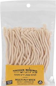 img 4 attached to 🕯️ Ner Mitzvah Smokeless Cotton Wicks – 50 Count (Approximately) Thin 39 Ply – Ideal Replacement Wicks for Oil Cup Candles