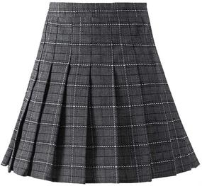 img 1 attached to Girls Pleated School Skirts Stretchy