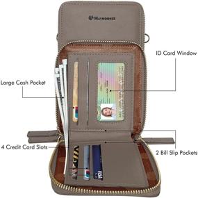 img 2 attached to Maymooner Women's Crossbody Cell Phone Purse - Small PU Leather Bag with Card Slots and Multiple Zipper Closures