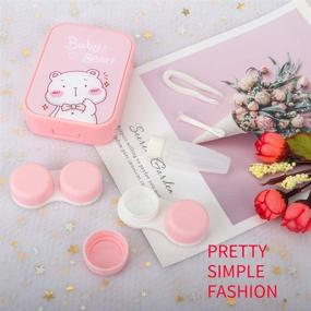 img 2 attached to Розовый комплект для ухода за контактными линзами Pink-1: милые футляры для линз и цветные линзы для женщин.