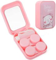pink-1 contact lens care set: cute lens cases & colored lenses for women logo
