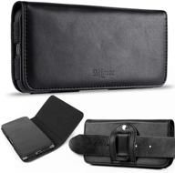 📱 migeec leather cell phone holster case | belt clip pouch & belt loop | magnetic closure | iphone 13/12/11 pro max/x/xr/8/7/plus compatible | suitable for men samsung galaxy lg moto & all mobile phones | color: black logo