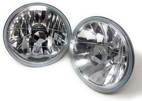 img 2 attached to Authentic Glass 7'' Round Crystal Diamond Clear Headlights for Wrangler LJ H2 Fj JK TJ YJ par56, H6024 H6017 H6014 H6015