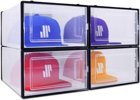 img 4 attached to 🧢 Effortlessly Organize and Display Your Baseball Caps with the Modern JP Hat Organizer for Baseball Caps (4-Pack)!