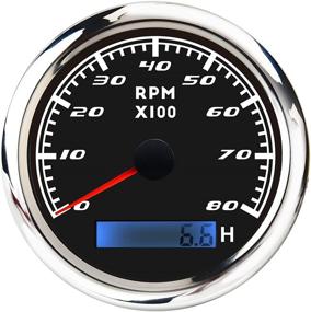 img 4 attached to 🚤 Marine Boat Tachometer Gauge 85MM 8000RPM Tacho Meter - Waterproof Outboard Diesel Engine RPM Gauge w/ LCD Digital Hour Meter, Red Backlight - Perfect for Boat, Car, Truck - 9-32V