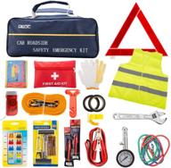 🚗 72-piece auto emergency car kit - first aid kit with jumper cables, tow rope, triangle, flashlight, raincoat, safety vest & more - multi-functional roadside assistance tools - ideal auto winter accessory logo