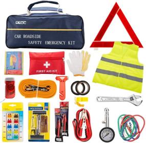 img 4 attached to 🚗 72-Piece Auto Emergency Car Kit - First Aid Kit with Jumper Cables, Tow Rope, Triangle, Flashlight, Raincoat, Safety Vest & More - Multi-Functional Roadside Assistance Tools - Ideal Auto Winter Accessory