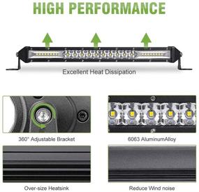 img 3 attached to 🚗 Sanman 10 Inch Offroad LED Light Bar: Enhanced Flood Spot Combo for SUV, UTV, ATV and Trucks - Ideal Boat Light - 2pcs