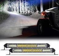 🚗 sanman 10 inch offroad led light bar: enhanced flood spot combo for suv, utv, atv and trucks - ideal boat light - 2pcs logo