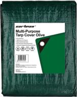 π² cartman heavy duty poly tarp 8x10 feet - waterproof & thick material, multi-purpose cover - 100gsm green logo