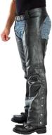 🏍️ xelement b7552 men's premium motorcycle chaps in easy-fit design, black logo