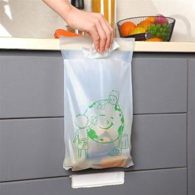 img 1 attached to 🚗 60-Pack Car Adhesive Garbage Bags | Portable Disposable Trash Bags | Leak-Proof Vomit Bags | White Cartoon Trash Bags for Cars, Kitchens, Bedrooms, Kid's Room, Study Room | 11.4 x 8.2 inch