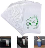🚗 60-pack car adhesive garbage bags | portable disposable trash bags | leak-proof vomit bags | white cartoon trash bags for cars, kitchens, bedrooms, kid's room, study room | 11.4 x 8.2 inch logo
