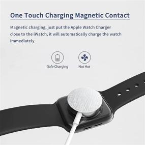 img 2 attached to Короткий зарядный кабель для Apple Watch, 0,3 м/1 фут Скоростной беспроводной магнитный портативный зарядный кабель для Apple Watch Series SE/6/5/4/3/2/1.