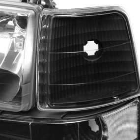 img 2 attached to 🚗 Black Housing Headlights Replacement (DNA Motoring HL-OH-F15092-6P-BK-CL1) for 92-96 F150 F250 F350/Bronco