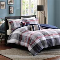 upgrade your bedroom with the intelligent design caleb 5 piece comforter set in full/queen size - stylish blue design included! logo