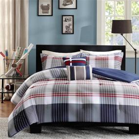 img 3 attached to Upgrade Your Bedroom with the Intelligent Design Caleb 5 Piece Comforter Set in Full/Queen Size - Stylish Blue Design Included!