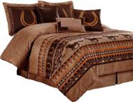 🐎 wild horses queen bedding set - chezmoi collection sedona 7-piece southwestern microsuede comforter set logo