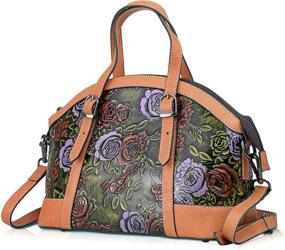 img 4 attached to Stylish Leather Shoulder Satchel: Women's Handbags & Wallets with Embossed Designs - Perfect for Totes!