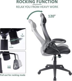 img 2 attached to 🪑 Hylone Ergonomic Office Desk Chair: Swivel Mesh Computer Chair with Headrest and Flip-up Arms, High-Back Executive Chair (Black)