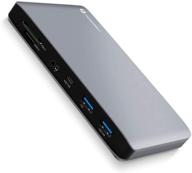🔌 thunderbolt 3 dual 4k@60hz monitor dock - dockteck laptop docking station with 60w charging, 2 thunderbolt 3, dp1.4 8k, 2 usb a 10g, usb c gen 2, uhs-ii sd/tf, audio, rj45 - mac & windows logo