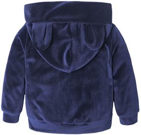 img 3 attached to Stylish Velvet Girls' Hooded Tracksuit Sweatshirt and Sweatpants: Perfect for Active Wear