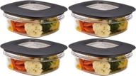 🍲 rubbermaid premier 1.25 cup grey food storage containers - pack of 4 логотип