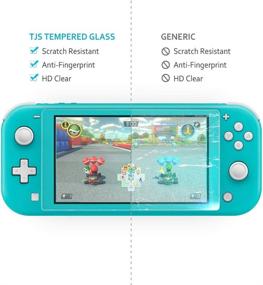 img 3 attached to Nintendo Switch Lite Screen Protector - TJS [2-Pack] [Tempered Glass] [Works with Docking] - 0.3mm Thin/Bubble-Free/HD Clear/9H Hardness/Scratch-Resistant/Shatterproof/Anti-Fingerprint (Clear)