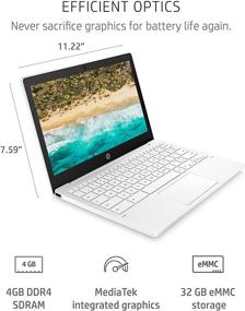 img 2 attached to 🖥️ HP Chromebook 11-inch Laptop - MediaTek MT8183 - 4GB RAM - 32GB eMMC Storage - 11.6-inch HD IPS Touchscreen - Chrome OS - (11a-na0050nr, 2020 Model, Snow White)