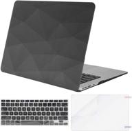 mosiso macbook air 13 inch case (a1369 & a1466) - geometric gray: hard shell, keyboard cover, screen protector (2010-2017) logo