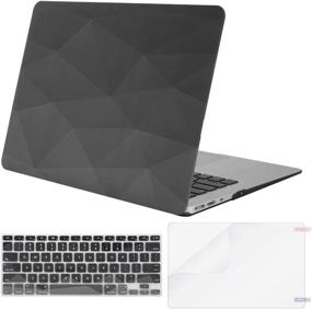 img 4 attached to MOSISO MacBook Air 13 inch Case (A1369 & A1466) - Geometric Gray: Hard Shell, Keyboard Cover, Screen Protector (2010-2017)