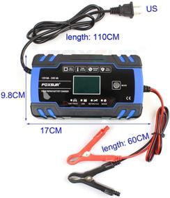 img 2 attached to 🔋 FOXSUR Car Battery Charger: 12V/24V 8Amp Intelligent Automatic Battery Charger with LCD Screen, 6 Charging Modes, and 3-Stage Charging - Suitable for Multiple Battery Types (Blue)