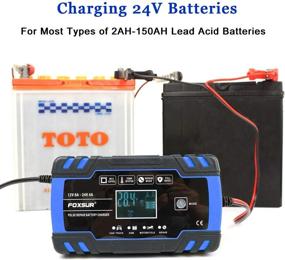 img 3 attached to 🔋 FOXSUR Car Battery Charger: 12V/24V 8Amp Intelligent Automatic Battery Charger with LCD Screen, 6 Charging Modes, and 3-Stage Charging - Suitable for Multiple Battery Types (Blue)