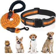 🐾 adjustable nylon reflective dog collar and leash set, breathable collar with soft foam handle - suitable for small, medium, and large dogs logo