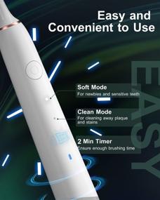 img 1 attached to 🦷 Slicoo Electric Toothbrush for Adults: Sonic Toothbrush with Advanced Brushless Motor, Smart Timer, 4 Dupont Brush Heads, and 2 Cleaning Modes – Achieve Superior Oral Hygiene for up to 40 Days!