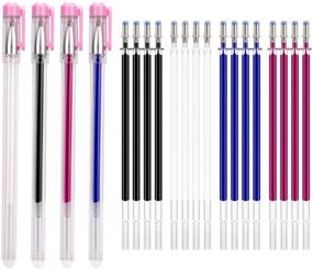 img 4 attached to 🖋 AIEX Heat Erasable Pens - 4 Colors with Pink Caps & 20 Refills - Ideal for Quilting, Sewing, Dressmaking, Fabric Marking, Tailors Sewing