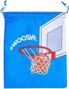 img 2 attached to Сумки-подарки с затяжкой в стиле баскетбольной вечеринки (12 x 10 дюймов, упаковка из 12 штук)